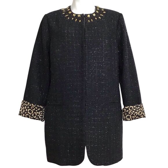 Chico’s Black Ani-Glam Meo Jacket New Size 2 - Picture 1 of 15